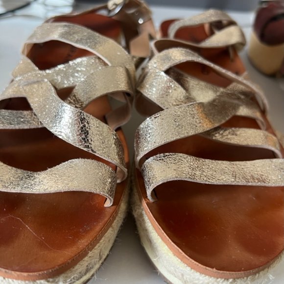 Lucky Brand Gold Strappy Sandals - Picture 3 of 6